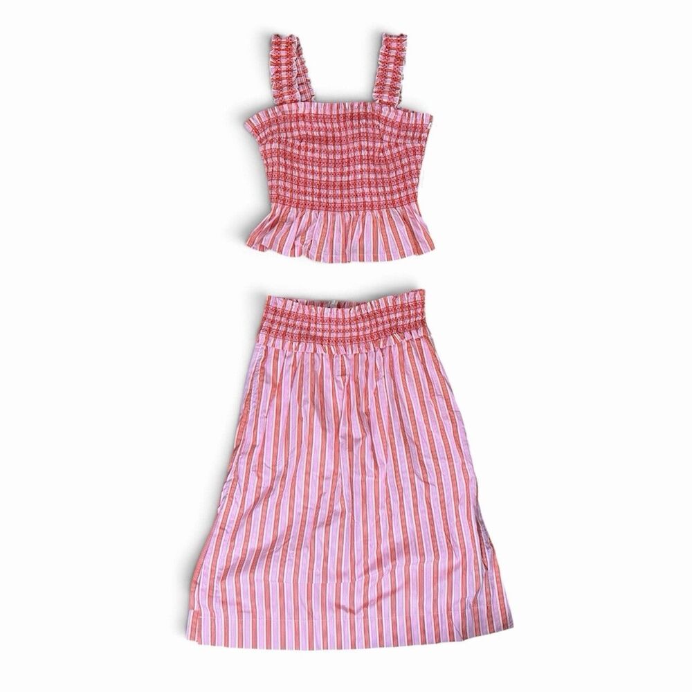 Free Assembly Women’s Smocked Sleeveless Tank Top And Maxi Skirt Set Large NWT